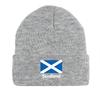 Flag of Scotland Print Knitted Cap Beanie, Patriotic Woman Cap Stretchy Autumn Unisex Pompom Beanies Knit Cap Beanie