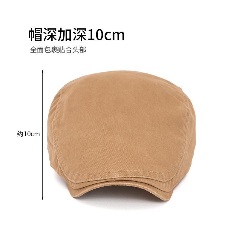 Men's Beret Forward Hat Solid Color Outdoor Visor Hat British Vintage Newsboy Hat Peaked Cap