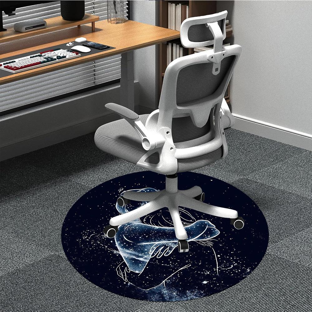 

1pc Galaxy Embrace Office Round Area Rug, Indoor Mat Suitable ForOffice, Under Office Chairs Bedroom Living Room Home Decor, Room Deco T015 80cm by 80cm