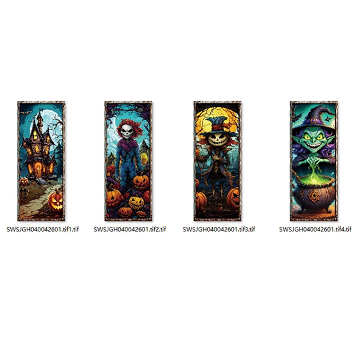

Halloween Horror Door Curtain Door Cover Dark Wind Horror Atmosphere Vertical Poster Can Be Designed And Customized Support customization