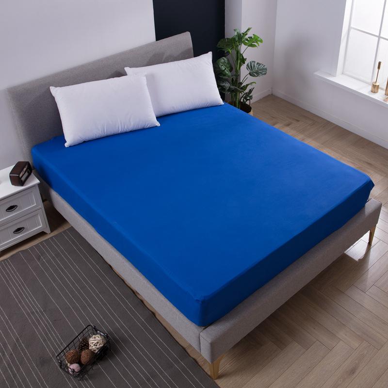 Solid Color Fitted Sheet Breathable Bedsheet Mattress Protective Cover Soft Bedding Non-slip Bed Cover Suitable for Home Master Bedroom Guest Bedroom