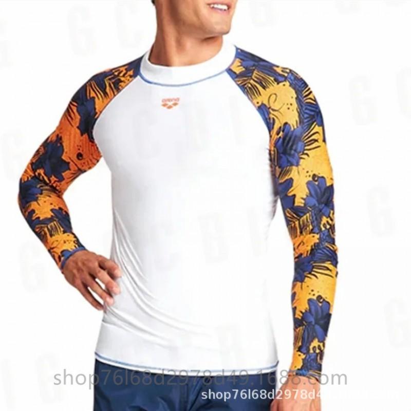 Mens UV Protection Long Sleeve Rash Guard Surfing Diving Swimming Water Sports Sun Quick Dry