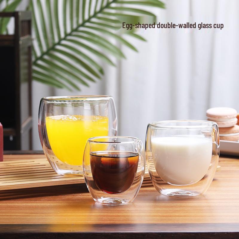 Transparent Double-Layer Insulated Glass Cup - Creative Large Capacity for Coffee, Tea & Wine