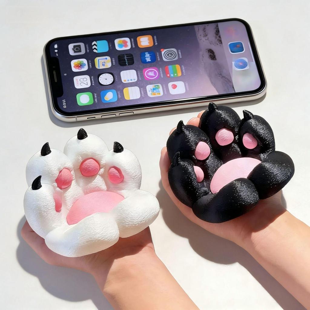 Adorable Cat Paw Phone Holder - Cartoon Desktop Ornament & Dorm Binge-Watching Gift