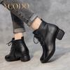 Winter Women Leather High Heel Warm Comfortable Shoes