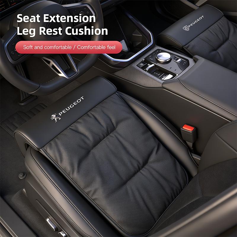 Suede Fabric Car Seat Extension Leg Rest Cushion Auto Extender Cushion For Peugeot 208 308 206 307 207 3008 407 508/Car keychain