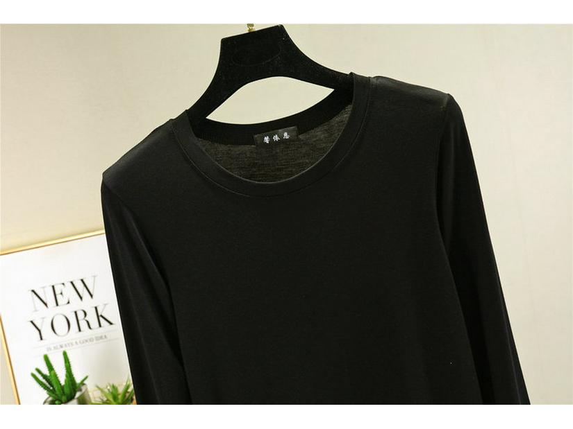 Damski jesienny zestaw piżamowy z bawełny modalnej – bluzka z długim rękawem i spodnie z szerokimi nogawkami