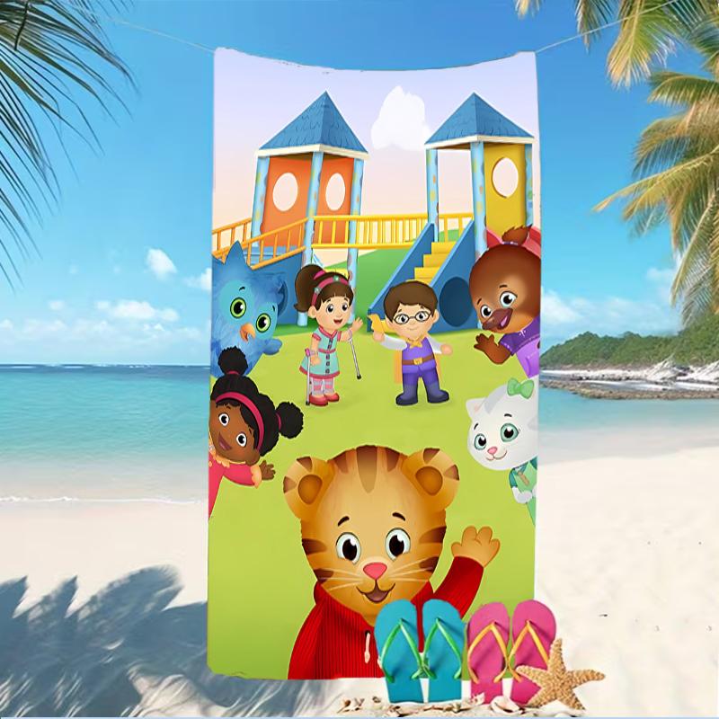Beach Towel with Daniel Tiger's Neighborhood Pattern - soft,absorbent,machine washable Lightweight&Modern,swimming,Travel Essentials