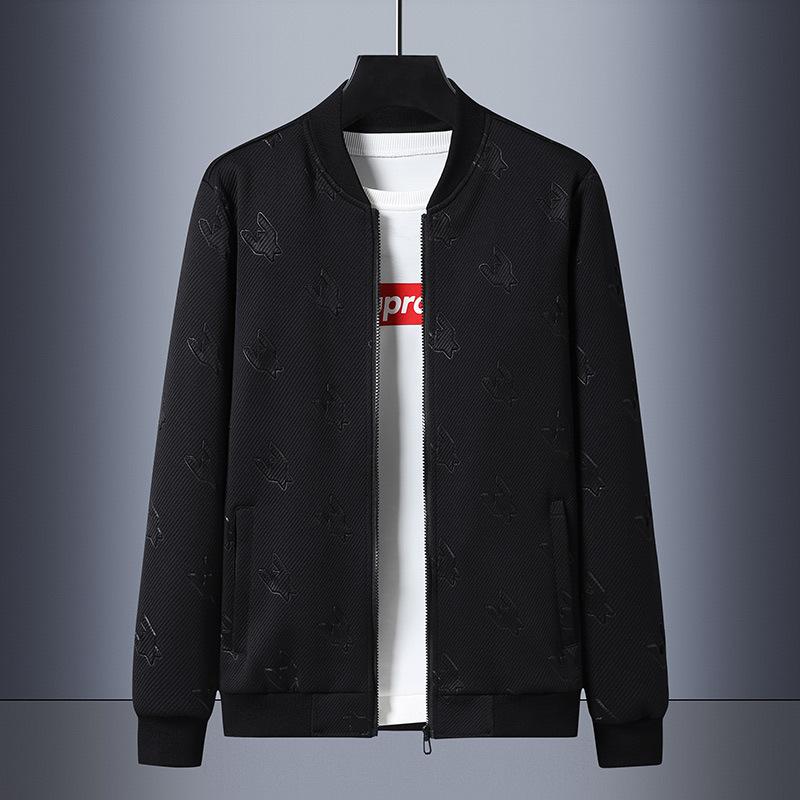 Baseball Jacket Men's Spring and Autumn Korean Fashion Brand Casual Clothes Solid Color Jacket Men's Large Size Comfortable Top