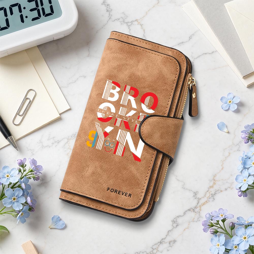 Stylish Printed Long Wallet Fashion Daily Use Card Holder Slim Purse