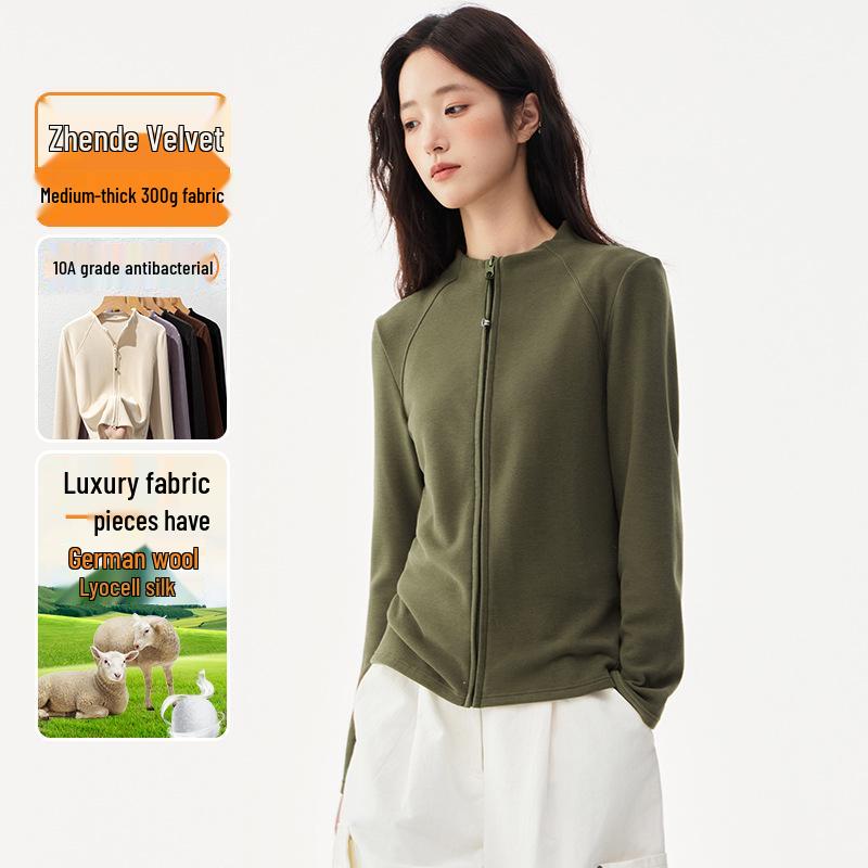 Women's Thickened Double-Sided Fleece Hoodie: Zip-Up, Slim-Fit Cardigan for Autumn & Winter