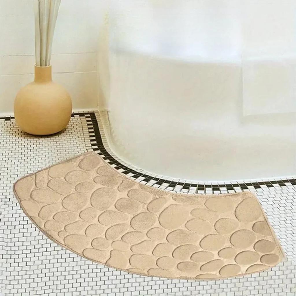 New Curved Bathroom Mat Thickened Shower Room Absorbent Door Toilet Bathroom Non-slip Dirt-resistant Entrance  Bathroom Mat Set