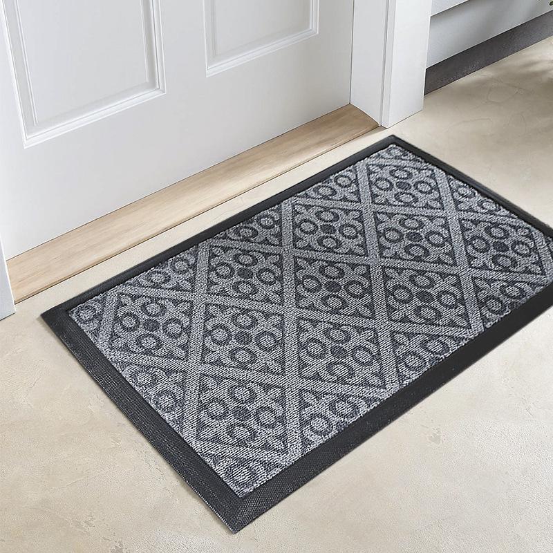 Geometric Anti-Slip Mud Wiping Door Mat - Wear-Resistant Rubber, Polypropylene