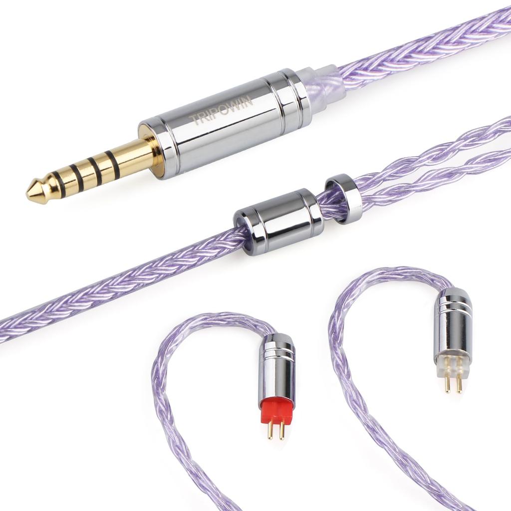 Tripowin Zonie 16 Core Silver Plated Kabel SPCHIFI Upgrade sluchátek a (4,4 mm-0,78 mm2pinový, levandulová)
