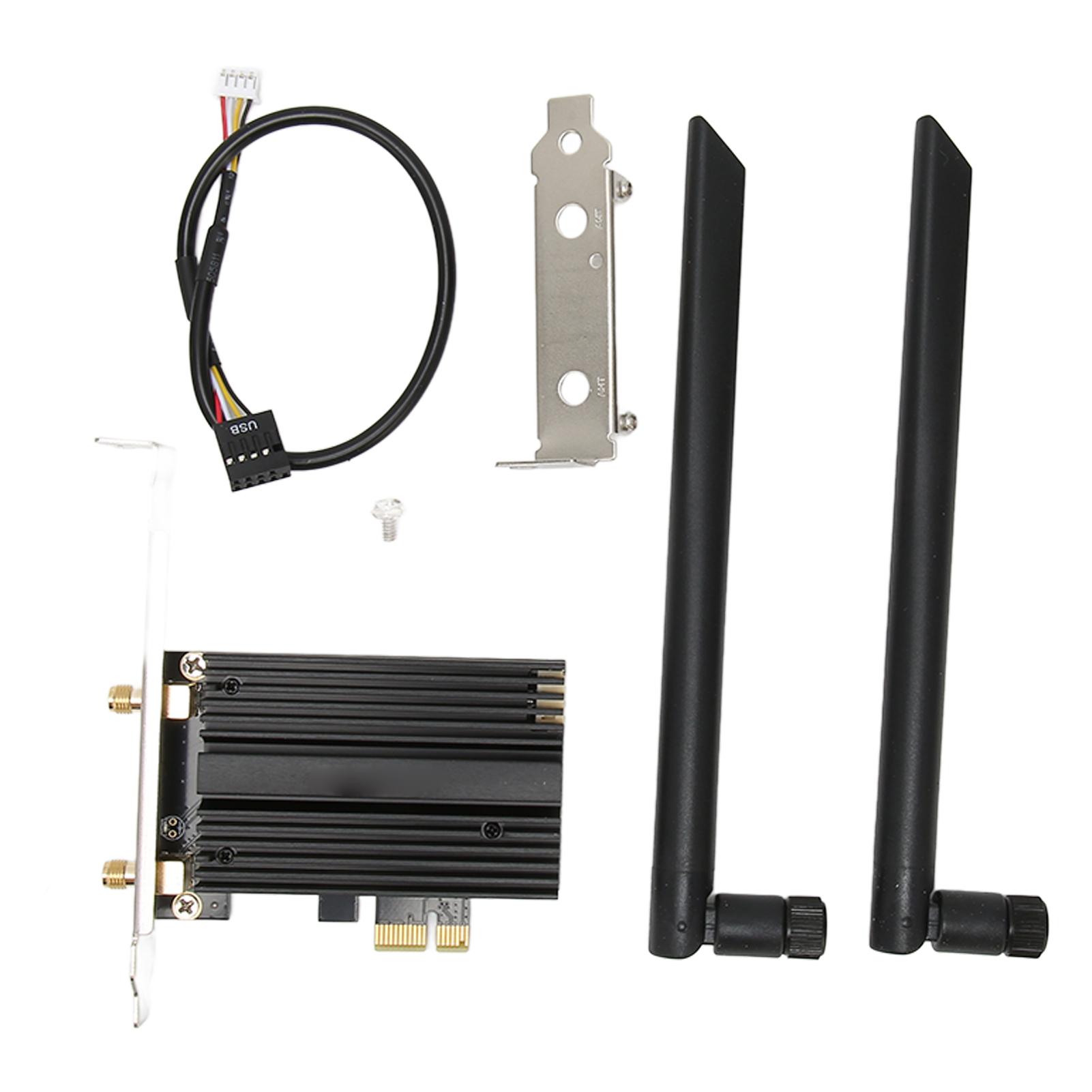 

PCIe WiFi Card 6GHz 5GHz 2.4GHz WPA3 BT5.2 Dual Antenna Plug and Play PCIe Wireless Adapter for