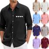 Men'S Casual Loose Fitting Long Sleeved Shirt Fashionable Lapel Shirt Top
