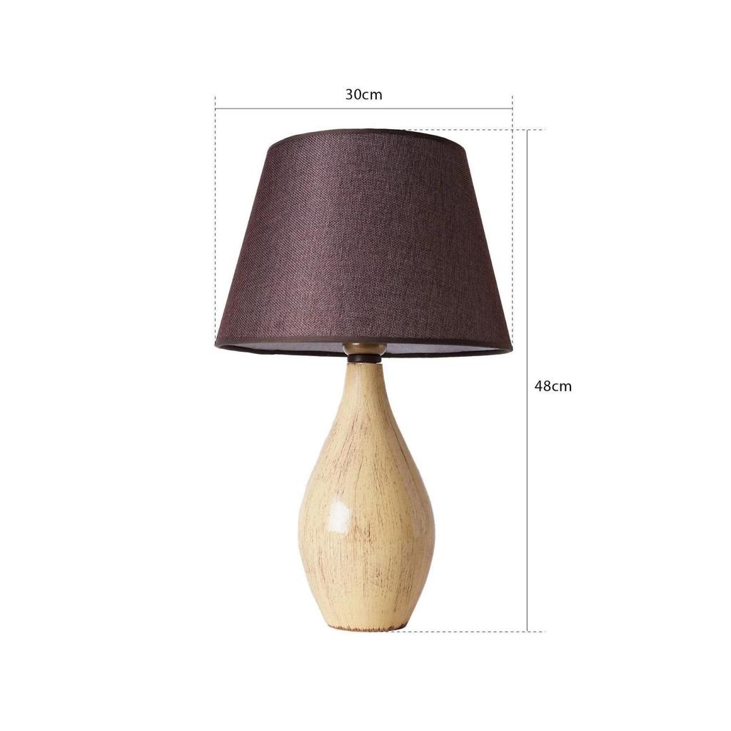 Blanc Handmade Seramik Abajur Krem-Kahverengi