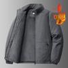 Men's Retro Fleece-Lined Windproof Jacket - Stand Collar, Autumn/Winter Casual Outdoor Workwear & Sportswear