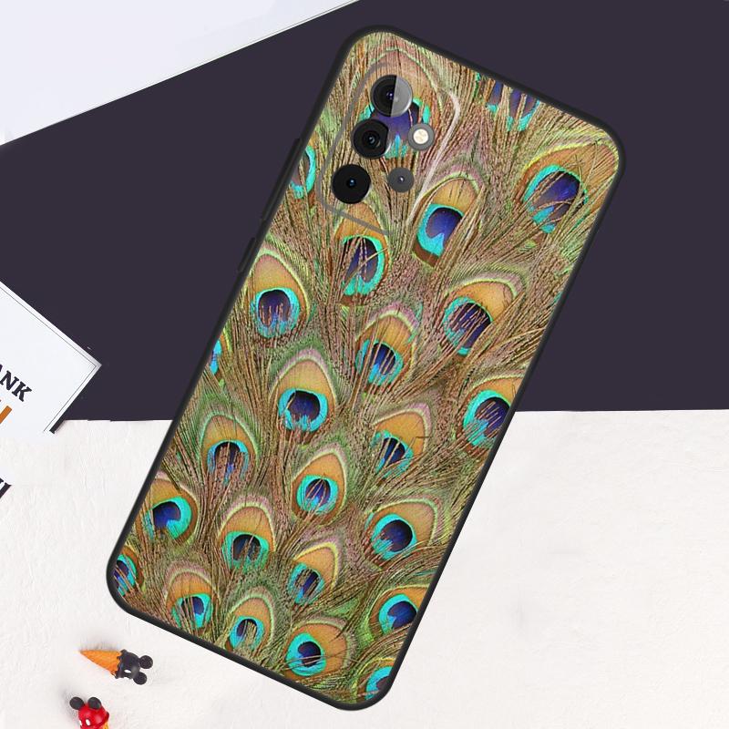 Bird Peacock Feather Case For Samsung Galaxy A05 A06 A26 A16 A56 A36 A22 A32 A52 A54 A34 A14 A55 A15 A53 A33 A35