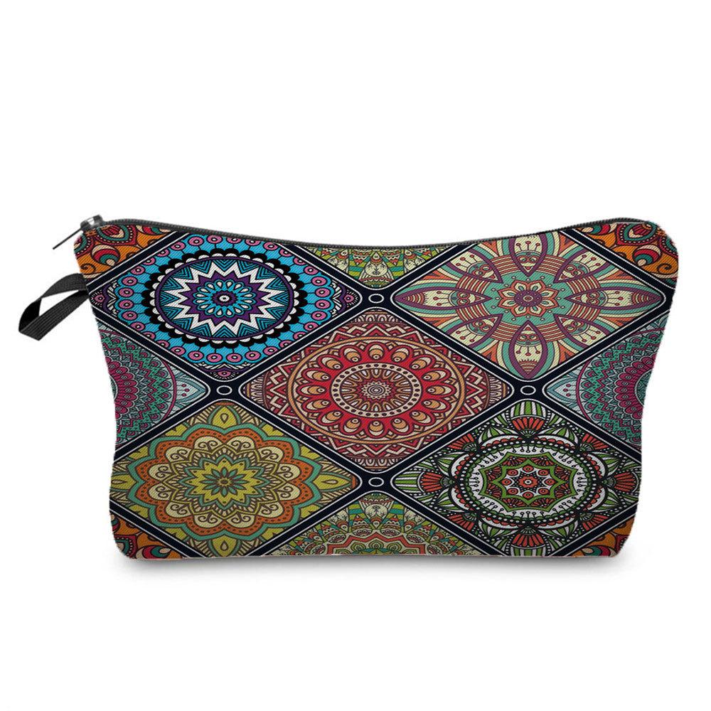 Women Flower Print Cosmetic Bag Toiletries Organize Travel Storage Case 6694