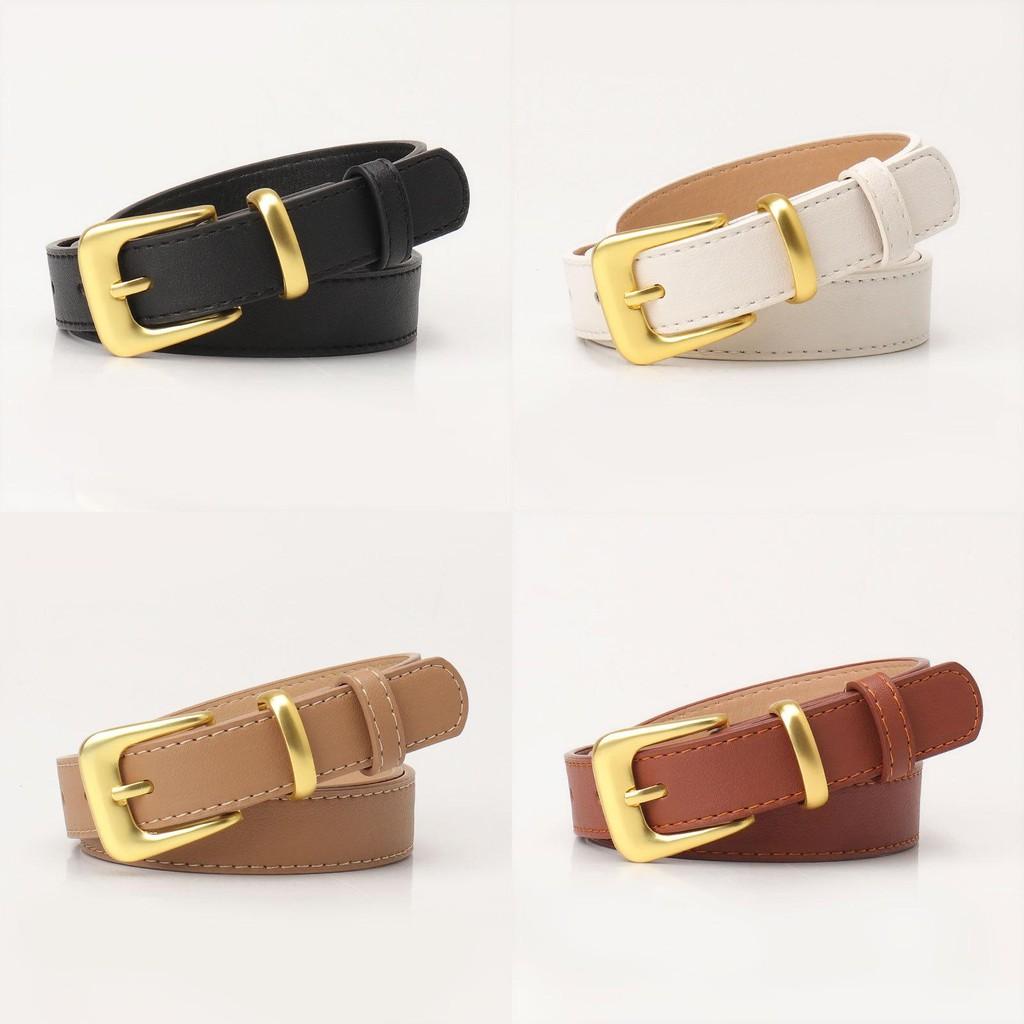 Womens Fashion Faux Leather Belt With Metal Pin Buckle High End No Pattern Waistband For Office