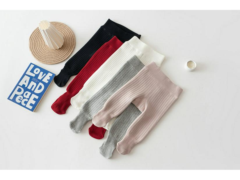 New Winter Girls' Velvet Tights: Thick, Vertical Stripe Base Layer Pants