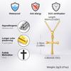Simple Gold Color Cross Necklace for Men,Stainless Steel Cross Sweater Chain Jewelry Gift
