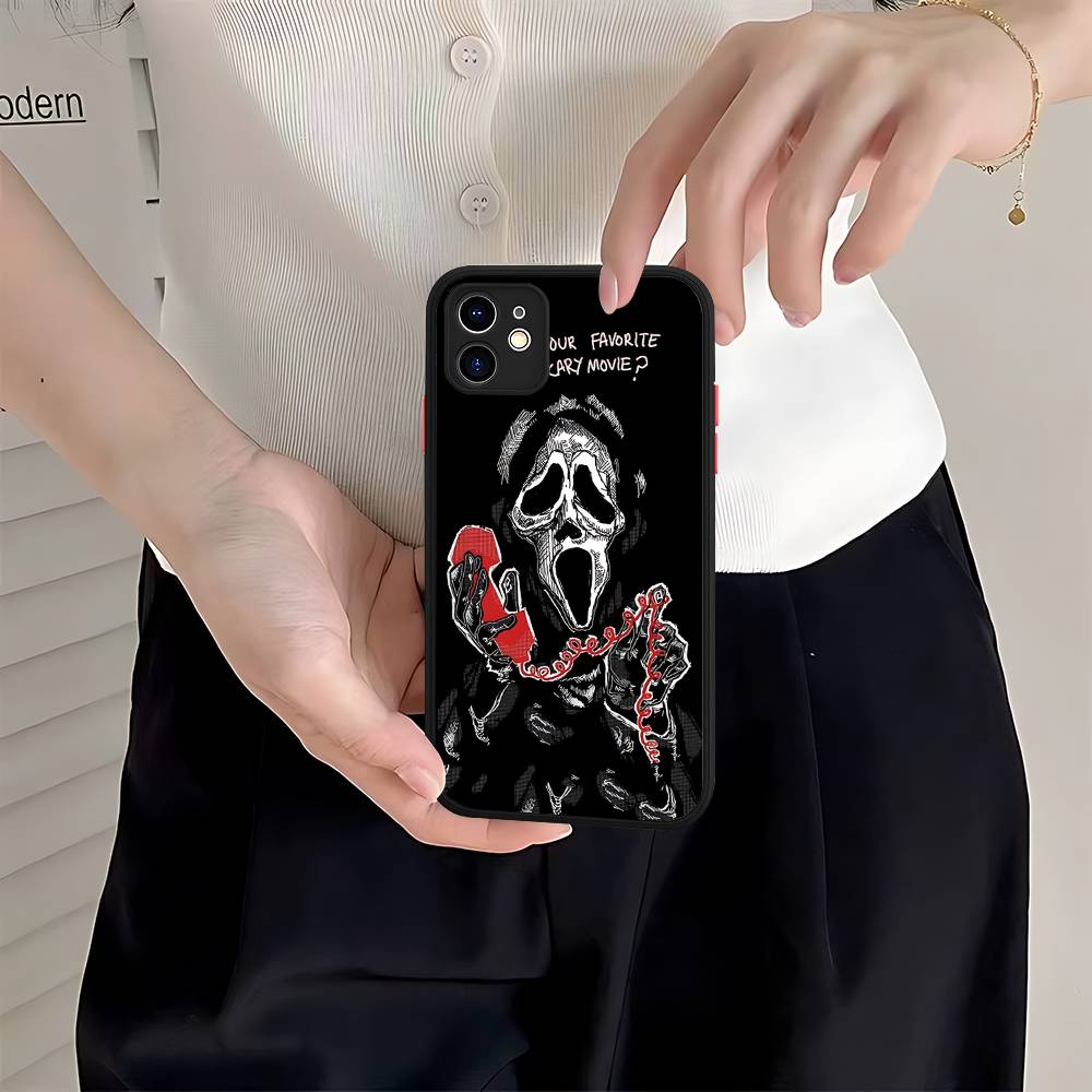 Ghost Face Art Scream Phone Case For IPhone 16 15 14 Plus 15 13 12 11 Pro Max X XS MAX Matte Cover