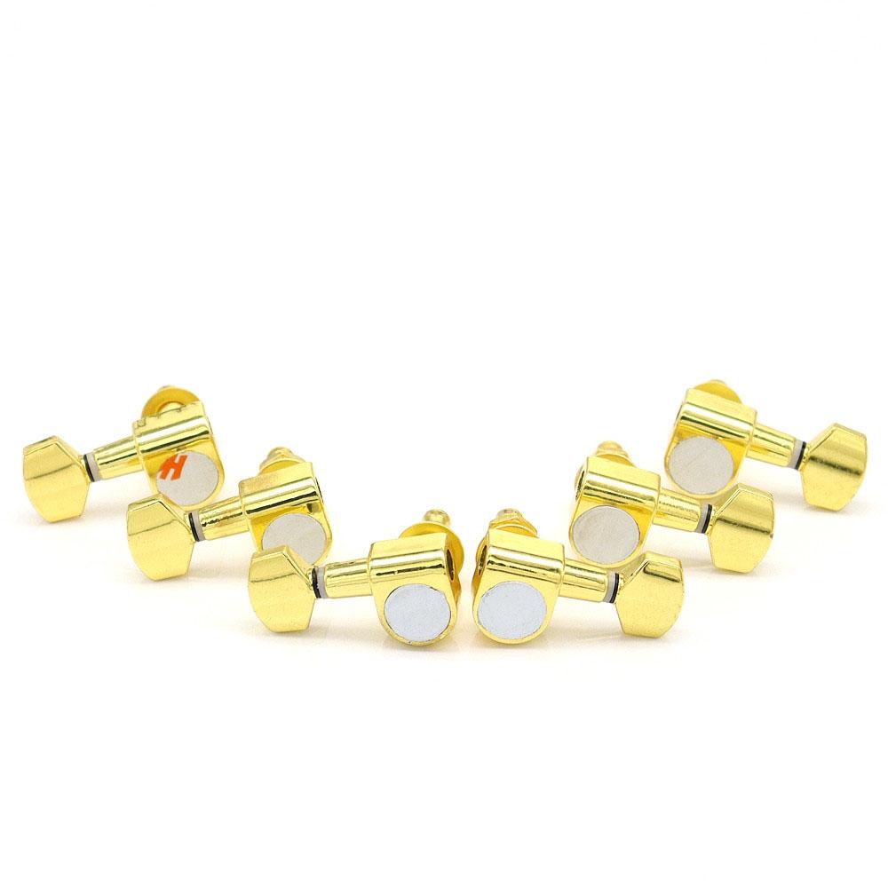 6Pcs Guitar Tuning Pegs Tuner Machine Heads Tuning Peg Machine Head No Mounting Holes Chrome-Gold-Black