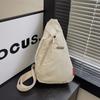 Einfache einfarbige Umhängetasche aus Nylon für die Taille von Frauen mit Reißverschluss, weiche Brusttasche, multifunktional, lässig