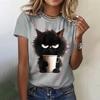 Summer Funny Cat White 3d Print T-shirt For Women Fashion Casual O-Neck Short Sleeve Tops Tees Female Clothes Animal Tshirt New