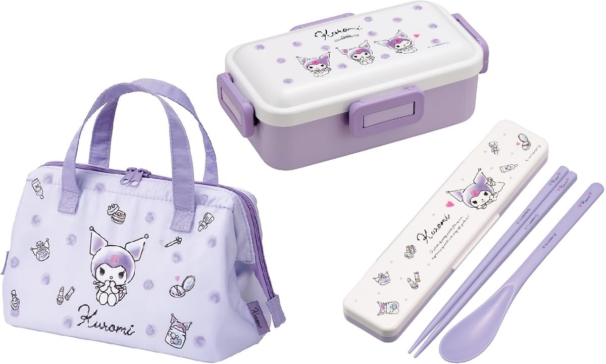 

Skater Kuromi Watercolor Cosmetics Lunch Dishwasher Single Combo Set Insulated Lunch My Melody Watercolor Tight Set Box, Antibacterial, Safe, Fluffy, фиолетовый