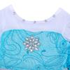 Frozen Elsa Costume Set 7-8 Years 130cm Blue + Party Accessories (Wig/Crown/Scepter/Gloves) Halloween Carnival Christmas Gift