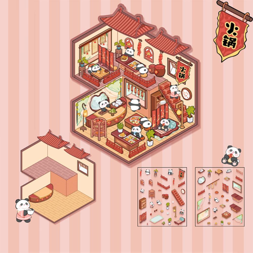 

1 комплект креативных 3D-наклеек для симуляции кабины, милые мультяшные наклейки ручной работы для ландшафтного дизайна, наклейки для укладки сцен K