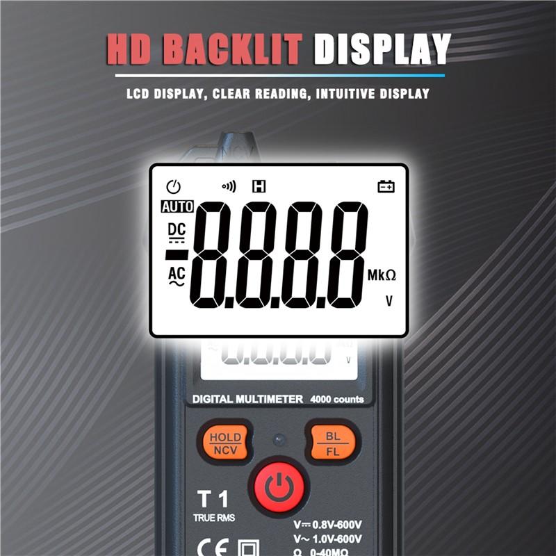 T1 Portable Digital Multimeter Backlight Voltmeter Handheld LCD Digital UA