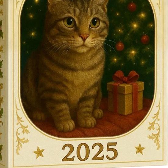 Bobtail Katze Adventskalender 2025 24 Tage Acryl-Ornament mit Katzenthemen Weihnachts-Countdown-Dekor für Baum Katzenliebhaber