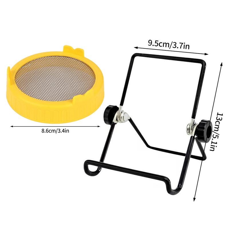 86Mm Wide Mouth Sprouting Jar Plastic Bean Sprouting Cap Seedling Tray With Stainless Steel Screen Mesh Cover Sprout Maker