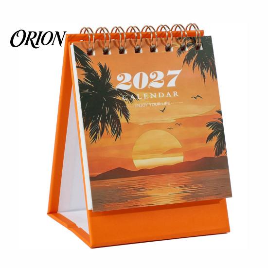 Spiral Bound Calendar 2026-2027 Mini Desk Calendar, 18 Months July 2026 To Dec 2027 Small Desktop Flip Floral Theme Standing with Twin-Wire Binding