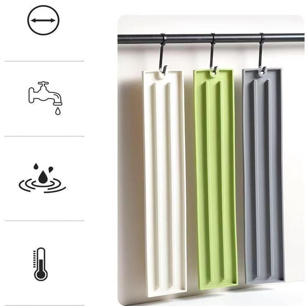 1/2 szt. Silikonowa Mata Susząca do Kuchni, Mata Drenująca w Szczelinę Płyty Grzewczej, Antypoślizgowa Mata na Naczynia Kuchenne, Stojak na Pokrywki Garnków, Podkładki pod Akcesoria Kuchenne