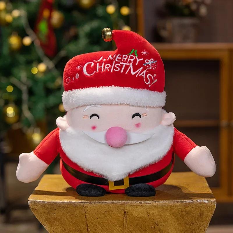 Kawaii Funny Christmas Series Santa Claus Plush Toy Elk Stuffed Soft Cute Throw Pillow Christmas Tree Creative Gift Home Decor