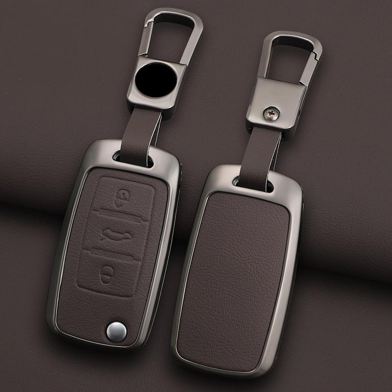 Modelegerat bilnyckelfodral till VW Volkswagen Polo Tiguan Passat B5 B6 B7 Golf 4 5 6 MK6 Jetta Lavida Skoda Octavia Seat