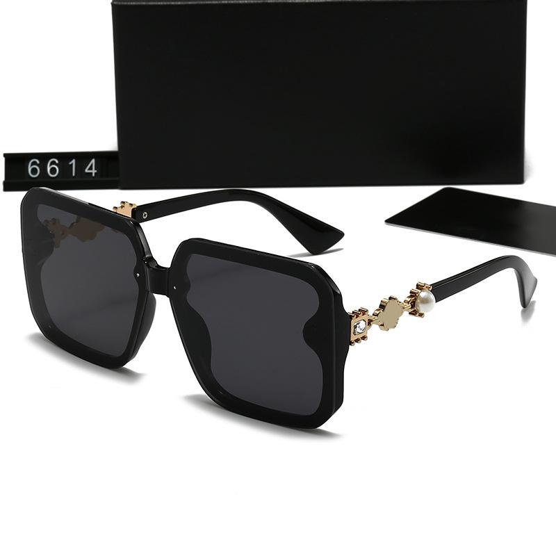 New Women's Large Frame Butterfly Foreign Trade Sunglasses European and American Glasses Double Pearl Letters Internet Celebrity Sunglasses