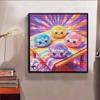 DIY Diamond Painting Kit Cute Colorful Kawaii Mochi Bun Design Full Drill Rhinestone Canvas Art Home Wall Decor Gift Fun Craft