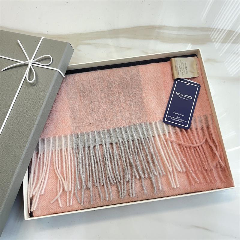 100% Reine Wolle Blauer Karoschal - Warmer, Vielseitiger Halswärmer für den Winter