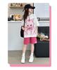 Girls' Summer Casual Set New Korean Style Fashionable Loose Girls' Summer Short Sleeved Shorts Set