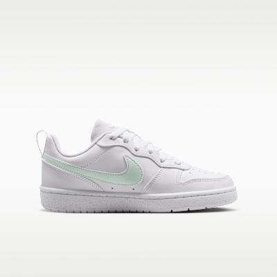 Nike Court Borough Low Top Kids' Skateboarding Shoes White Green