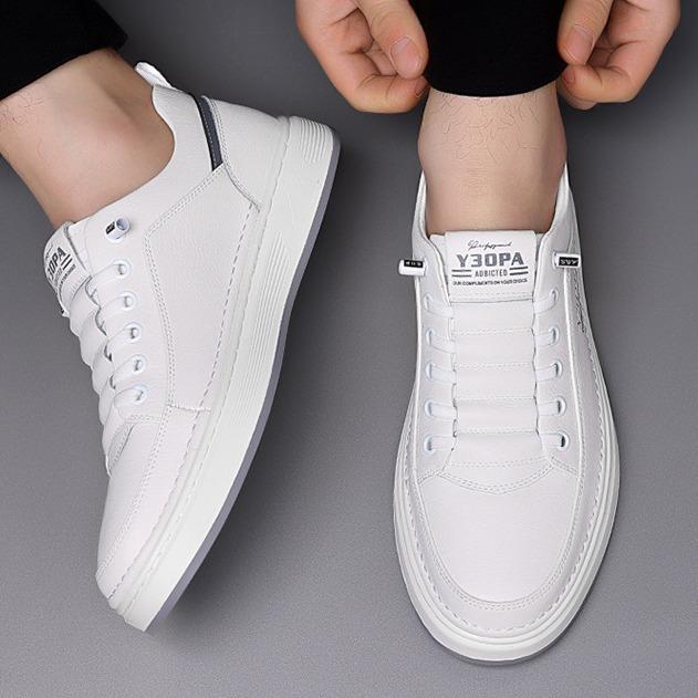 Men's shoes autumn and summer breathable thin soft leather little white shoes men's summer 2024 trendy versatile casual sports shoes
