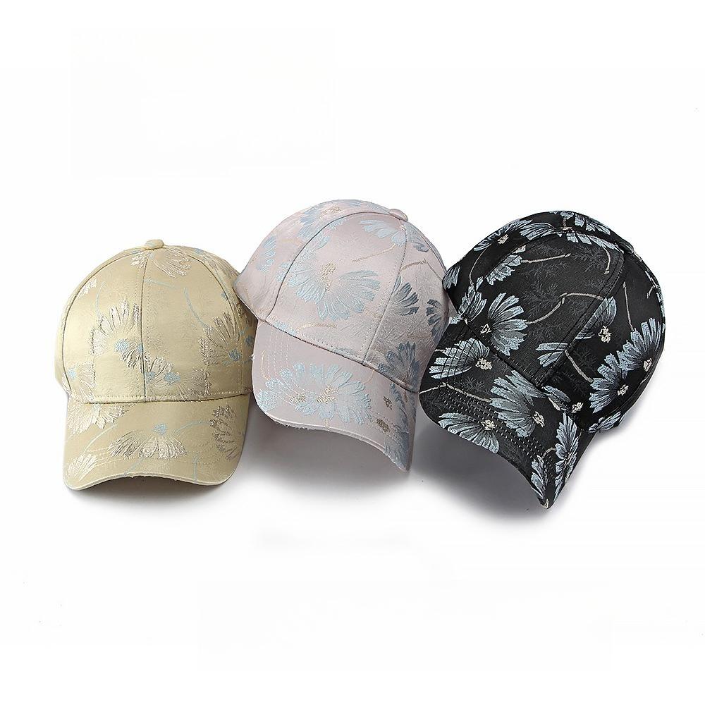 Women’s Ethnic Jacquard Baseball Cap, Floral Print Structured Brim Sun Hat, Casual Outdoor Duckbill Cap