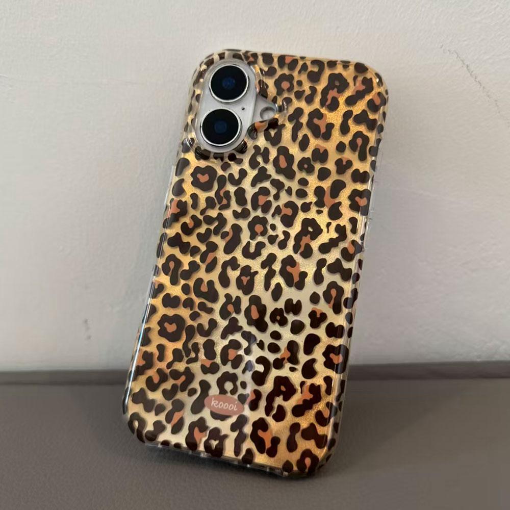 Korean Amber Gold Leopard Print Phone Case for Xiaomi Redmi Note 15 14 13 12 11 10 10S 8 9 Pro 15C 9C 13C 14C A3 11S 9C Cover