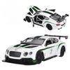 1/24 Bentley Continental GT3 Hög Simulering Gjuten Metalllegering Modellbil Ljud Ljus Dra Tillbaka Samling Leksak för Barn F501